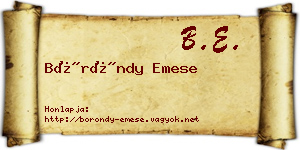 Böröndy Emese névjegykártya