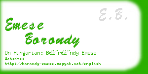 emese borondy business card